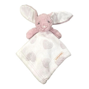 Blankets & Beyond Dusty Rose Bunny Rabbit Hearts Lovey Plush Security Blanket